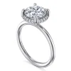 Clearance Gabriel & Co. Seattle - 14K White Gold Round Hidden Halo Diamond Engagement Ring