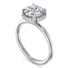 Outlet Gabriel & Co. Seattle - 14K White Gold Round Hidden Halo Diamond Engagement Ring