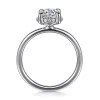 Sale Gabriel & Co. Seattle - 14K White Gold Round Hidden Halo Diamond Engagement Ring