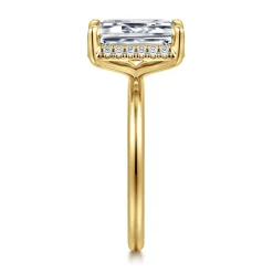 Best Gabriel & Co. Seattle - 14K Yellow Gold Emerald Cut Hidden Halo Diamond Engagement Ring