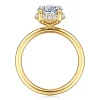 Clearance Gabriel & Co. Seattle - 14K Yellow Gold Oval Hidden Halo Diamond Engagement Ring