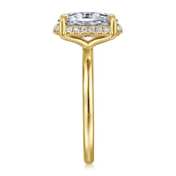New Gabriel & Co. Seattle - 14K Yellow Gold Oval Hidden Halo Diamond Engagement Ring