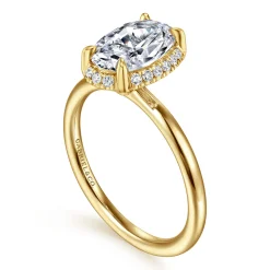 New Gabriel & Co. Seattle - 14K Yellow Gold Oval Hidden Halo Diamond Engagement Ring