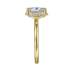 Hot Gabriel & Co. Seattle - 14K Yellow Gold Oval Hidden Halo Diamond Engagement Ring