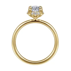 Hot Gabriel & Co. Seattle - 14K Yellow Gold Oval Hidden Halo Diamond Engagement Ring
