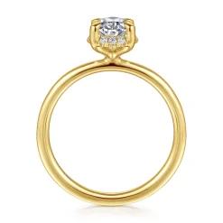 Best Gabriel & Co. Seattle - 14K Yellow Gold Oval Hidden Halo Diamond Engagement Ring