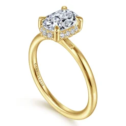 Best Gabriel & Co. Seattle - 14K Yellow Gold Oval Hidden Halo Diamond Engagement Ring