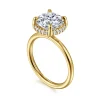 Best Gabriel & Co. Seattle - 14K Yellow Gold Round Hidden Halo Diamond Engagement Ring