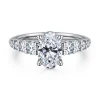 Hot Gabriel & Co. Seema - 14K White-Yellow Gold Oval Diamond Engagement Ring
