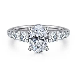 Hot Gabriel & Co. Seema - 14K White-Yellow Gold Oval Diamond Engagement Ring