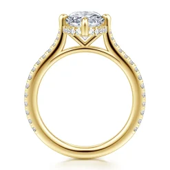 Gabriel & Co. Seine - 14K Yellow Gold Compass Prong Oval Diamond Engagement Ring
