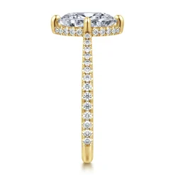 Gabriel & Co. Seine - 14K Yellow Gold Compass Prong Oval Diamond Engagement Ring