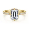 Hot Gabriel & Co. Seine - 14K Yellow Gold Compass Prong Emerald Cut Diamond Engagement Ring