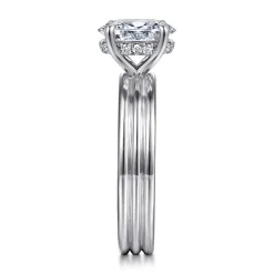New Gabriel & Co. Sela - 14K White Gold Oval Diamond Engagement Ring