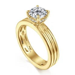 Discount Gabriel & Co. Sela - 14K Yellow Gold Cushion Cut Diamond Engagement Ring