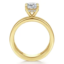 Discount Gabriel & Co. Sela - 14K Yellow Gold Cushion Cut Diamond Engagement Ring