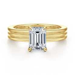 Clearance Gabriel & Co. Sela - 14K Yellow Gold Emerald Cut Diamond Engagement Ring