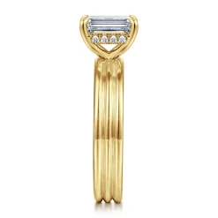 Clearance Gabriel & Co. Sela - 14K Yellow Gold Emerald Cut Diamond Engagement Ring