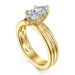 Clearance Gabriel & Co. Sela - 14K Yellow Gold Marquise Shape Diamond Engagement Ring