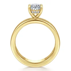 Hot Gabriel & Co. Sela - 14K Yellow Gold Oval Diamond Engagement Ring