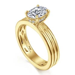 Hot Gabriel & Co. Sela - 14K Yellow Gold Oval Diamond Engagement Ring