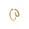 New Gabriel & Co. Selene - Intricate Hoop Earrings 14K White and Yellow Gold Diamond 0.45ct
