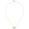 New Gabriel & Co. Selene - 14K White Yellow Gold Diamond Swirl Bar Necklace