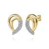 Outlet Gabriel & Co. Selene - 14K Yellow Gold Diamond Swirl Stud Earrings