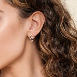 Gabriel & Co. Selene - 14K Yellow Gold Diamond Swirl Stud Drop Earrings