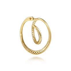 Sale Gabriel & Co. Selene - 14K Yellow Gold Diamond Swirl Bypass Hoop Earrings