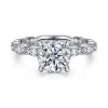 Outlet Gabriel & Co. Senia - Vintage Inspired 14K White Gold Round Diamond Engagement Ring