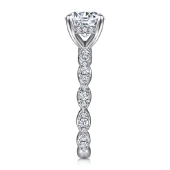 Outlet Gabriel & Co. Senia - Vintage Inspired 14K White Gold Round Diamond Engagement Ring