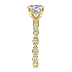 Outlet Gabriel & Co. Senia - Vintage Inspired 14K Yellow Gold Round Diamond Engagement Ring