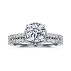 Online Gabriel & Co. Senne - 14K Whi+D48te Gold Round Hidden Halo Diamond Engagement Ring