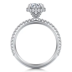 Online Gabriel & Co. Senne - 14K Whi+D48te Gold Round Hidden Halo Diamond Engagement Ring