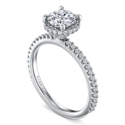 Online Gabriel & Co. Senne - 14K Whi+D48te Gold Round Hidden Halo Diamond Engagement Ring