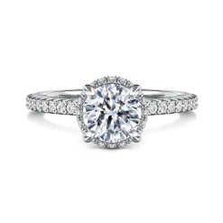 Online Gabriel & Co. Senne - 14K Whi+D48te Gold Round Hidden Halo Diamond Engagement Ring