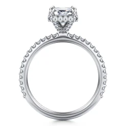 Online Gabriel & Co. Senne - 14K White Gold Emerald Cut Hidden Halo Diamond Engagement Ring