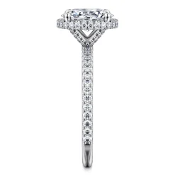 Gabriel & Co. Senne - 14K White Gold Oval Cut Hidden Halo Diamond Engagement Ring
