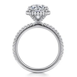 Outlet Gabriel & Co. Senne - 14K White Gold Round Hidden Halo Diamond Engagement Ring