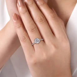Online Gabriel & Co. Senne - Platinum Round Hidden Halo Diamond Engagement Ring