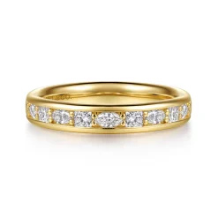 Online Gabriel & Co. Serenique - 14K Yellow Gold Prong Setting Marquise and Channel Setting Princess Cut Diamond Anniversary Band - 0.5 ct