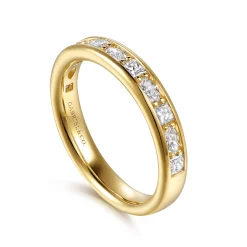 Online Gabriel & Co. Serenique - 14K Yellow Gold Prong Setting Marquise and Channel Setting Princess Cut Diamond Anniversary Band - 0.5 ct