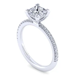 Sale Gabriel & Co. Serenity - 14K White Gold Princess Cut Diamond Engagement Ring