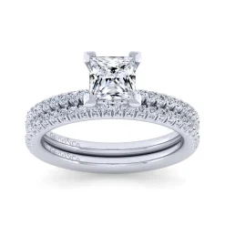 Sale Gabriel & Co. Serenity - 14K White Gold Princess Cut Diamond Engagement Ring