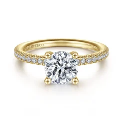 Discount Gabriel & Co. Serenity - 14K Yellow Gold Round Diamond Engagement Ring