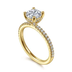Discount Gabriel & Co. Serenity - 14K Yellow Gold Round Diamond Engagement Ring