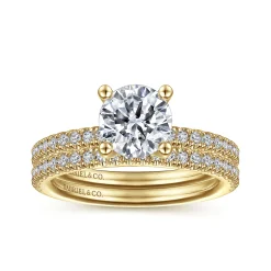 Discount Gabriel & Co. Serenity - 14K Yellow Gold Round Diamond Engagement Ring