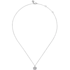 Hot Gabriel & Co. 925 Serling Silver Diamond Pendant Necklace-Bujukan