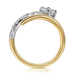 Online Gabriel & Co. Serpentina - 14K White and Yellow Gold Diamond Bypass Snake Ring